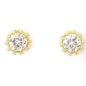 Cubic Zirconia Sterling Silver Solitaire Earrings